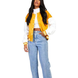 2025 chaquetas universitarias para mujer superventas nuevo estilo Streetwear Color sólido tejido de punto transpirable - Product Image 4