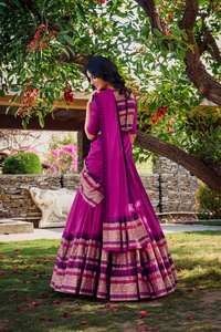 Exclusif rose Lehenga choli pour les femmes prêtes à porter mariage lengha jupe demoiselle d'honneur dames jacquard lehenga choli - Product Image 3