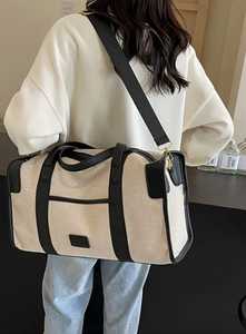 Bolsa de lona de viaje al aire libre con compartimento para zapatos, bolsa cruzada, moda, logotipo personalizado, patrón de letras, bolsas deportivas para gimnasio - Product Image 4