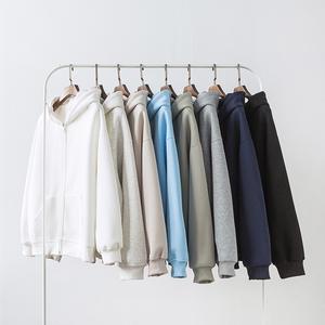 Sweat à capuche pour hommes surdimensionné personnalisé en gros broderie impression logo coton poids lourd blanc unisexe fermeture éclair vers le haut sweats à capuche pour hommes - Product Image 1