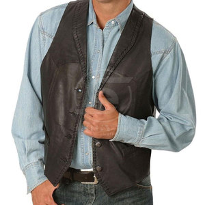 Gilet en cuir pour homme sur mesure 2025, prix de gros, qualité supérieure, respirant, matériau durable, gilet en cuir - Product Image 2