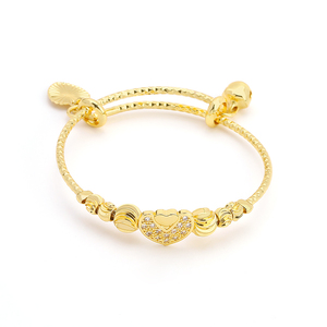 Jxx Gioielli in Oro 24K, Bracciali e Braccialetti Placcati Oro <span class=keywords><strong>con</strong></span> Charm a <span class=keywords><strong>Campanella</strong></span> e Perline per Donne e Bambini - Product Image 3