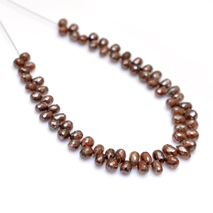 Diamantes Marrones Finos AAA+ de 3x4mm-3x5mm, Corte Facetado en Forma de Lágrima, Piedras Preciosas Naturales Sueltas para Joyería - Product Image 1