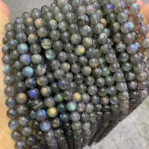 Cuentas de Labradorita Natural de Grado AAA de 10 mm, Cuentas Negras Lisas, Certificadas por Terceros, para Cuentas de Pulseras, Hilo de Cuentas Sueltas de 15.5 Pulgadas - Product Image 3