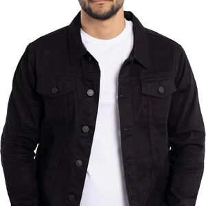 Veste en jean personnalisée sans design à capuche pour hommes, veste en jean avec bouton et lettre imprimés, veste en jean personnalisée, veste en jean - Product Image 1