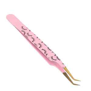 Pinzas de extensión de pestañas de acero inoxidable para volumen pestañas rusas extensión injertada herramientas de maquillaje pinzas embalaje personalizado - Product Image 6