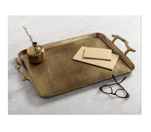 Nuevo diseño, latón, diseño antiguo, bandeja de servicio de Metal hecha a mano, fabricante de bandeja de servicio de mesa de Metal pulido a mano personalizado - Product Image 1