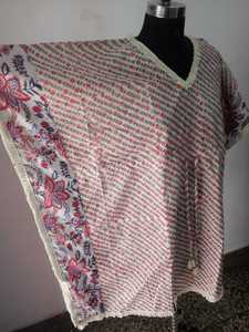 Caftán estampado de algodón Handblock para mujer, Vestido de playa informal, caftán estampado para ropa de playa - Product Image 4