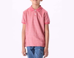 Temporada de verano Polo para niños 100% Piqué de algodón peinado Logotipo bordado personalizado Patrón liso Manga corta Rosa Casual - Product Image 1