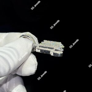 VVS1 Pendentif lettre diamant cultivé en laboratoire personnalisé CVD HPHT Iced Hip Hop unisexe breloque cadeau d'anniversaire pendentif bustdown bijoux hip hop - Product Image 6