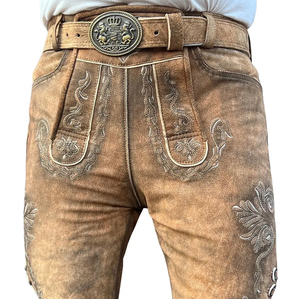 2025 estilo alemán Lederhosen para hombres Oktoberfest ropa pantalones cortos bávaros tradicionales para marca al por mayor - Product Image 3