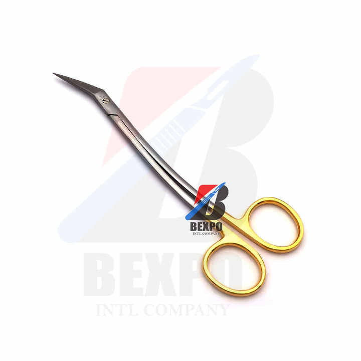 Goldman-Fox Scissor Double Curved Dental Instruments Manual Surgical Stainless Steel Material Half Gold