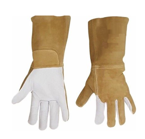 Gants de soudage TIG, Premium A + Grain & Split Leather ParaActiv Liner Protection contre les coupures Caiman Blanc/Or Grain de chèvre - Product Image 1