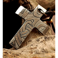 Pendentif Viking Gothique en Acier Damas à Vente Chaude, Pendentif de Collier en Acier Damas Fait Main avec Design Personnalisé