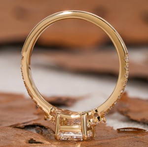 Bague de cadeau de mariage de fiançailles en diamant de laboratoire carré de princesse certifiée bijoux personnalisés personnalisés pour elle classique pour la fête - Product Image 2