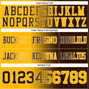 Venta al por mayor nueva moda fútbol americano Jersey logotipo personalizado diseño gradiente marrón oro malla transpirable de talla grande manga corta - Product Image 3