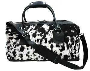 असली Cowhide के Weekender बैग Cowhide के Duffel बैग यात्रा के लिए बड़े Cowhide के यात्रा बैग