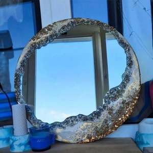 Miroir mural en résine artistique à cadre rond, best-seller, pour la décoration intérieure et l'aménagement intérieur, provenant d'un fournisseur indien - Product Image 2