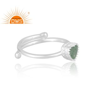 Anillo de piedras preciosas de cuarzo de fresa verde Natural de Plata de Ley 925, joyería personalizada para mujer, regalo para ella - Product Image 4