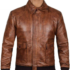 Leather Jacket with Sleeves and Down Fur top quality Fur Turn Down Collar Belt Decoration <b>Black</b> <b>Real</b> <b>Men's</b> Leather Jackets - Product Image 4