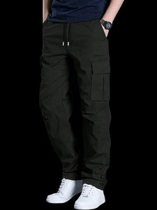 Logo Street Style High & Low Waist Wholesale <b>Men's</b> Casual Sport <b>Joggers</b> Plus Size <b>Cargo</b> Pants with Custom Fabric Outdoor Wear - Product Image 2