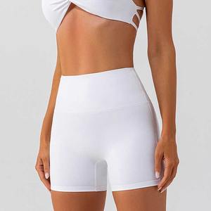 Mallas de Yoga transpirables de secado rápido, pantalones cortos deportivos de alto elástico Scrunch Butt, patrón sólido Spandex/cierre de cintura elástica de nailon - Product Image 3