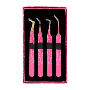 Wholesale High Quality Custom Size Stainless Steel Eyelash Tweezers Gold Tip Eyelash Extensions Volume Fiber Type Pointed Tip - Product Image 2