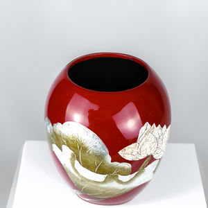 Jarrón de Lacado Artesanal Vietnamita, Tradicional, Ecológico, de Arte Popular, Material Natural, Artesanía para Decoración del Hogar y Uso Diario - Product Image 3