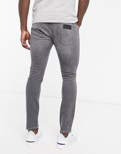 กางเกงยีนส์แฟชั่นสำหรับผู้ชายกางเกงยีนส์ผ้าเดนิมระบายอากาศได้ดีสวมใส่สบายมีโลโก้ตามสั่ง - Product Image 4