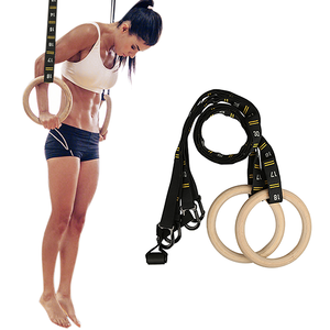 TOPKO High Quality Numbered Straps Birch Wooden Gymnastic <strong>Rings</strong> Core Workout Fitness <strong>Training</strong> Gym <strong>Ring</strong> - Product Image 2