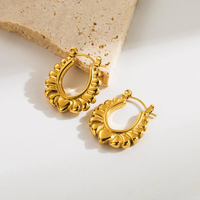 Nouveau design de clous d'oreille en fonte plaqué or 18 carats, boucles d'oreilles en acier inoxydable de forme géométrique avec nœud papillon, vente en gros