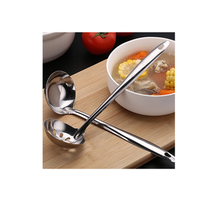 Cuchara de sopa de acero al por mayor cuchara de acero inoxidable cuchara de sopa con mango rosa para 2 piezas largas para pulido brillante - Product Image 1