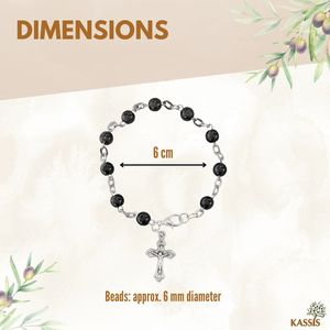 Pulsera Artesanal de Hematita con Cruz Cristiana, Joyería Espiritual Unisex con Piedras Preciosas, Regalo de Belén, Venta al por Mayor - Product Image 3