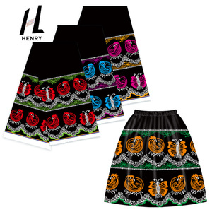 ヘンリーアイランダースタイルの新しいデザインのパシフィックスカート用の伝統的なチキン & バタフライプリント生地 - Product Image 1