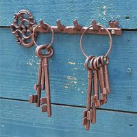 LEVERT Porte-clés squelette en fonte vintage Style antique Coffre au trésor de pirate Clés pour décor de ferme Accessoire de costume