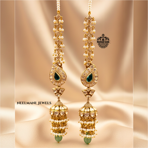 925 Silver <b>Emerald</b> Glow Moissanite Jhumki <b>Earrings</b> - Product Image 4