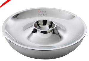 Puce de service et bol d'immersion finis argentés brillants de qualité supérieure pour les hôtels - Product Image 3
