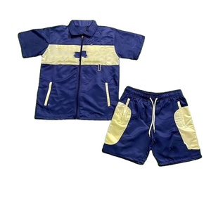 Conjunto de Pantalones Cortos Cortavientos Ligeros para Hombre, Estilo Urbano, Primavera 2026, con Capucha, Tejido, Logotipo Personalizado, Diseño de Parches Bordados - Product Image 1