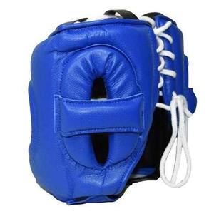 Protector de Cabeza de Boxeo de Cuero Genuino Azul, Precio al por Mayor, Casco de Boxeo con Barra Nasal, Equipo de Protección MS-HG-24 - Product Image 4