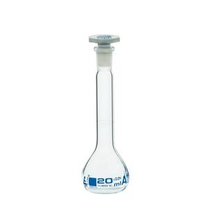 Matraz aforado de 20ml con tapón de vidrio intercambiable hecho de vidrio de borosilicato resistente al calor y de baja expansión - Product Image 1