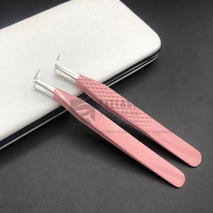 Pince à épiler d'extension de cils en acier inoxydable massif japonais à 90 degrés, volume avec logo personnalisé - Product Image 3