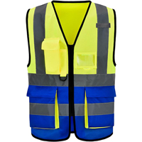 Chaleco DE SEGURIDAD reflectante transpirable de alta visibilidad para trabajo al aire libre Ropa de trabajo cómoda con bolsillos