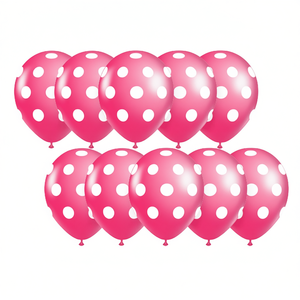 Palloncini Party Love fucsia a pois, confezione da 12 pezzi, decorazioni per feste - Product Image 2
