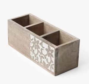 Porta Cubiertos de Madera, Soporte para Cucharas y Tenedores para Utensilios de Cocina, Porta Cubiertos de Madera de Mango - Product Image 1