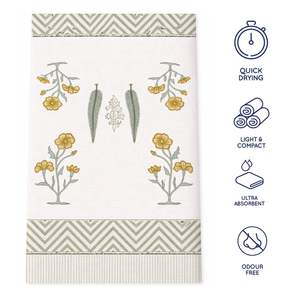 Luxury Jaipur Block Print Floral Cotton Waffle Super Soft & Light Weight <b>Hand</b> <b>Towels</b> <b>for</b> Home Hotel Hospital Use Eco Friendly - Product Image 4