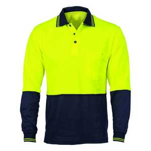 Polo de sécurité réfléchissant en polyester, uniforme à manches longues, vêtements de travail, logo personnalisé, haute visibilité, unisexe - Product Image 1