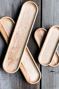 Bandeja para servir de madera de acacia redonda personalizable VINTAGE para cocina, hogar u hotel, vajilla de estilo clásico para fiesta o comida - Product Image 5