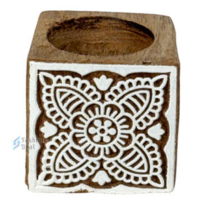 Support de bougie chauffe-plat rectangulaire en bois fait main et écologique (sans bougie chauffe-plat) – Impression 2 couleurs – Décoration d'intérieur pour fêtes - Product Image 1