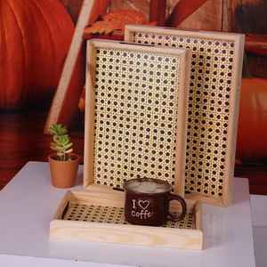 Juego moderno de bandejas decorativas y para servir de madera-Tamaños pequeños, medianos y grandes-Opciones naturales y de colores - Product Image 1