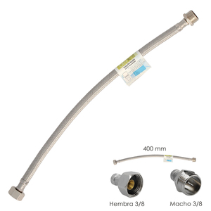 Tubo Flessibile in Acciaio Inox Maschio 3/8 - Femmina 3/8 - 400mm - Product Image 1